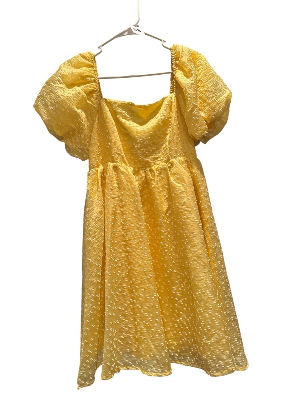 88. Vine Tree Textured Puff Sleeve Mini Dress NWT - Picture 6 of 6
